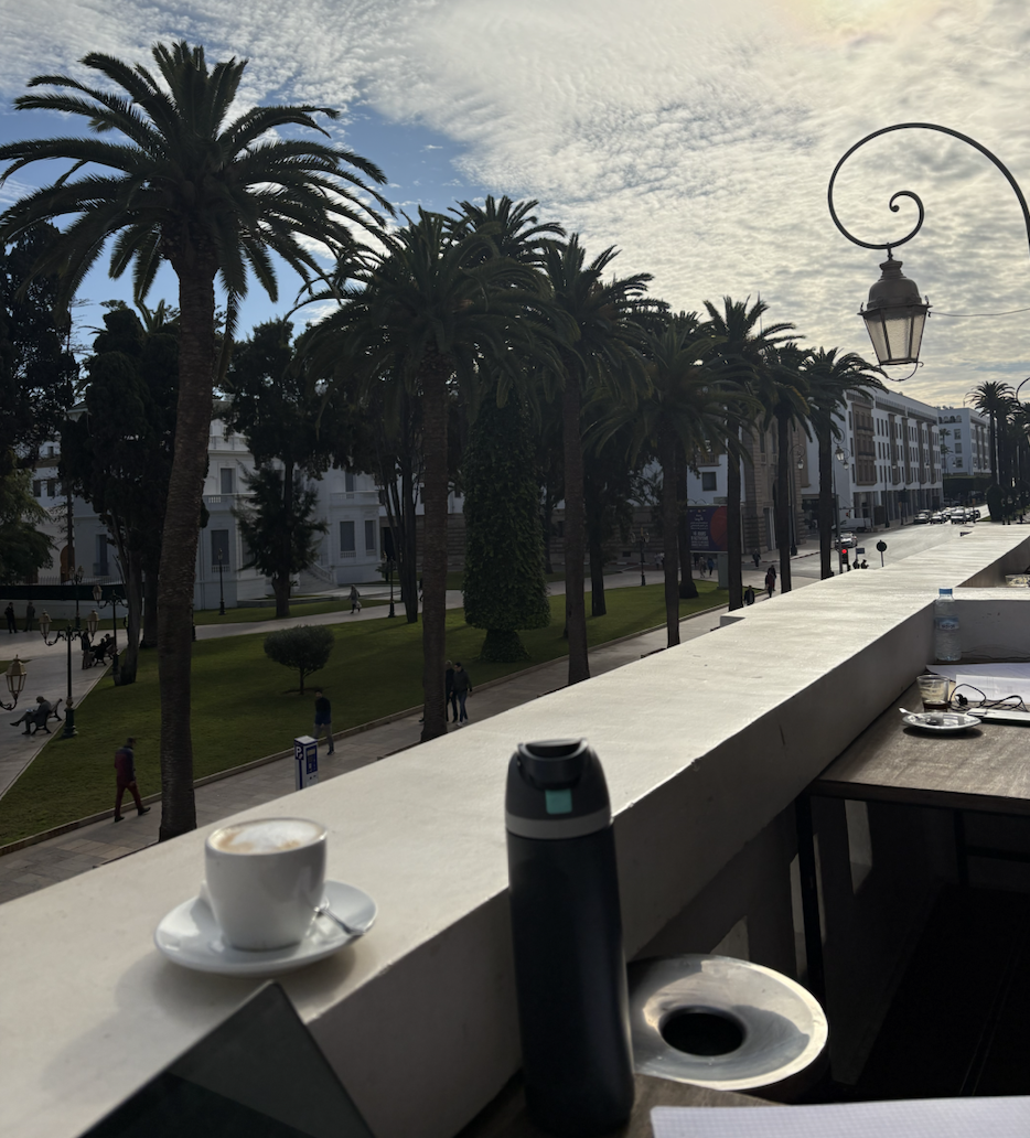 Another view from the Cafe La Scene balcony. Nous Nous also featured. Photo credit: Fink, 2025.