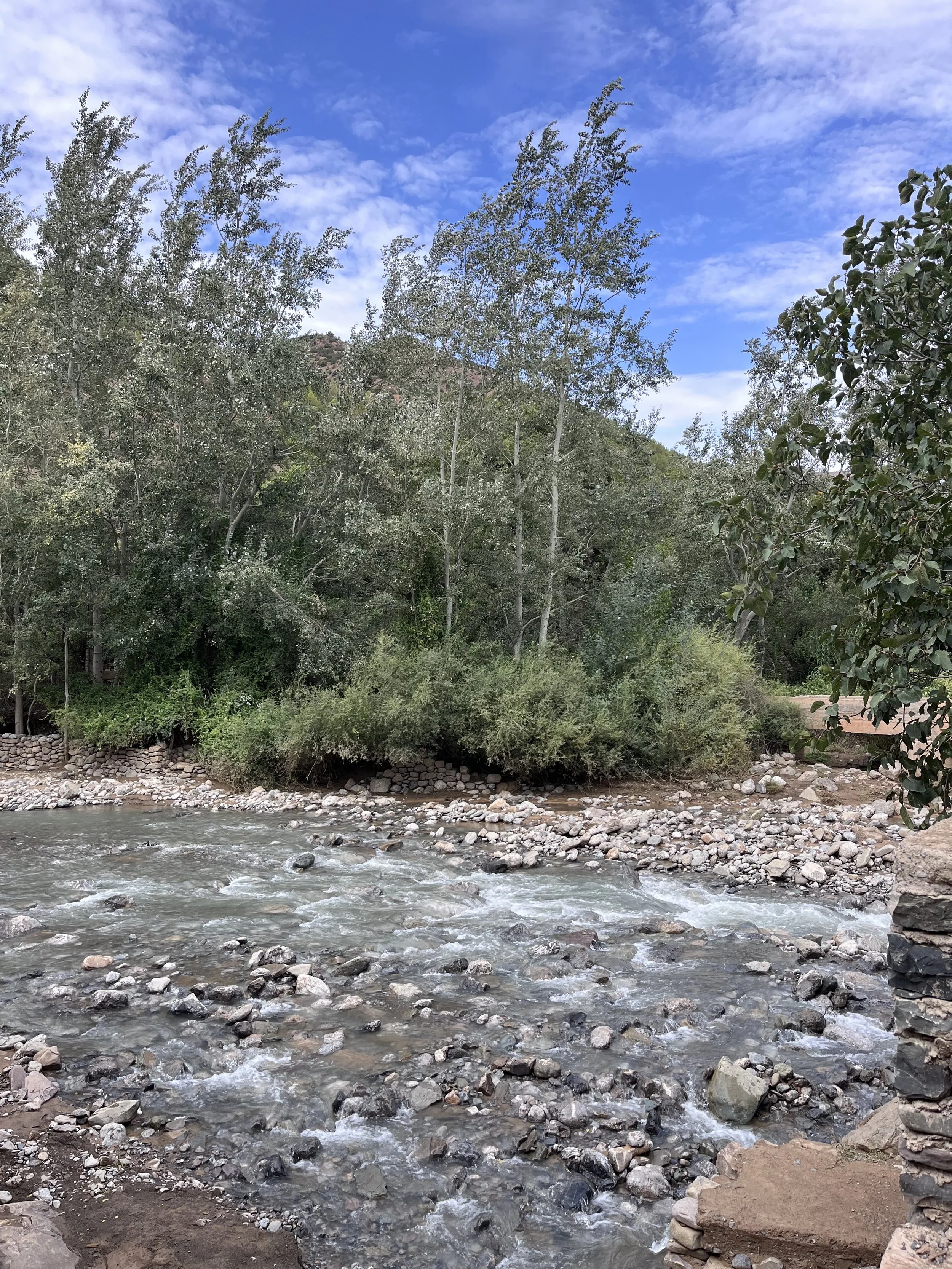   The village of Zaouiat Ahansal receives water from the river off the mountains. There is an NGO that works to ensure that everyone receives running water in their homes. Goals for the future include integrating a system for wastewater.  