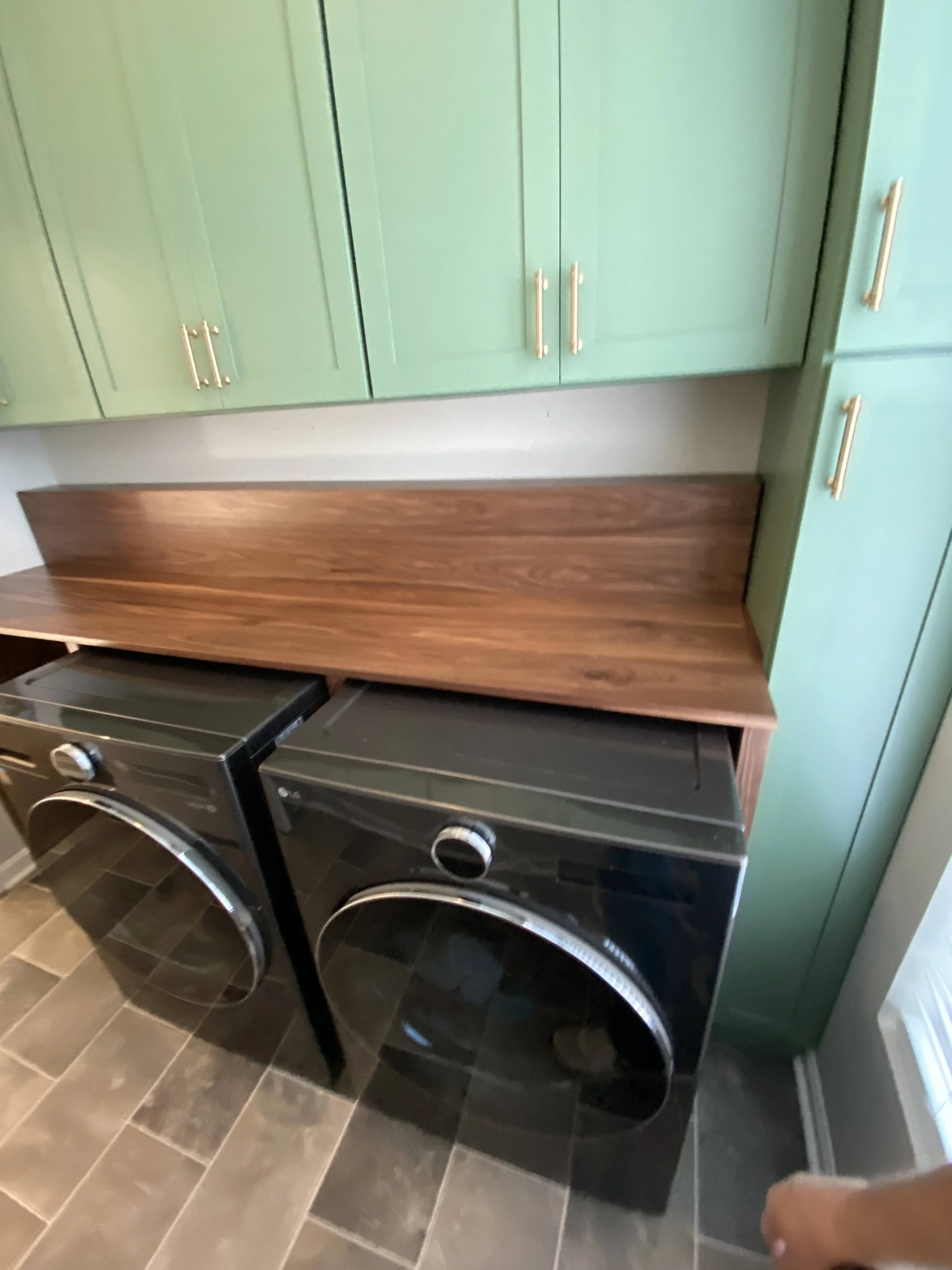 Laundry Room Cabinets and Folding Table