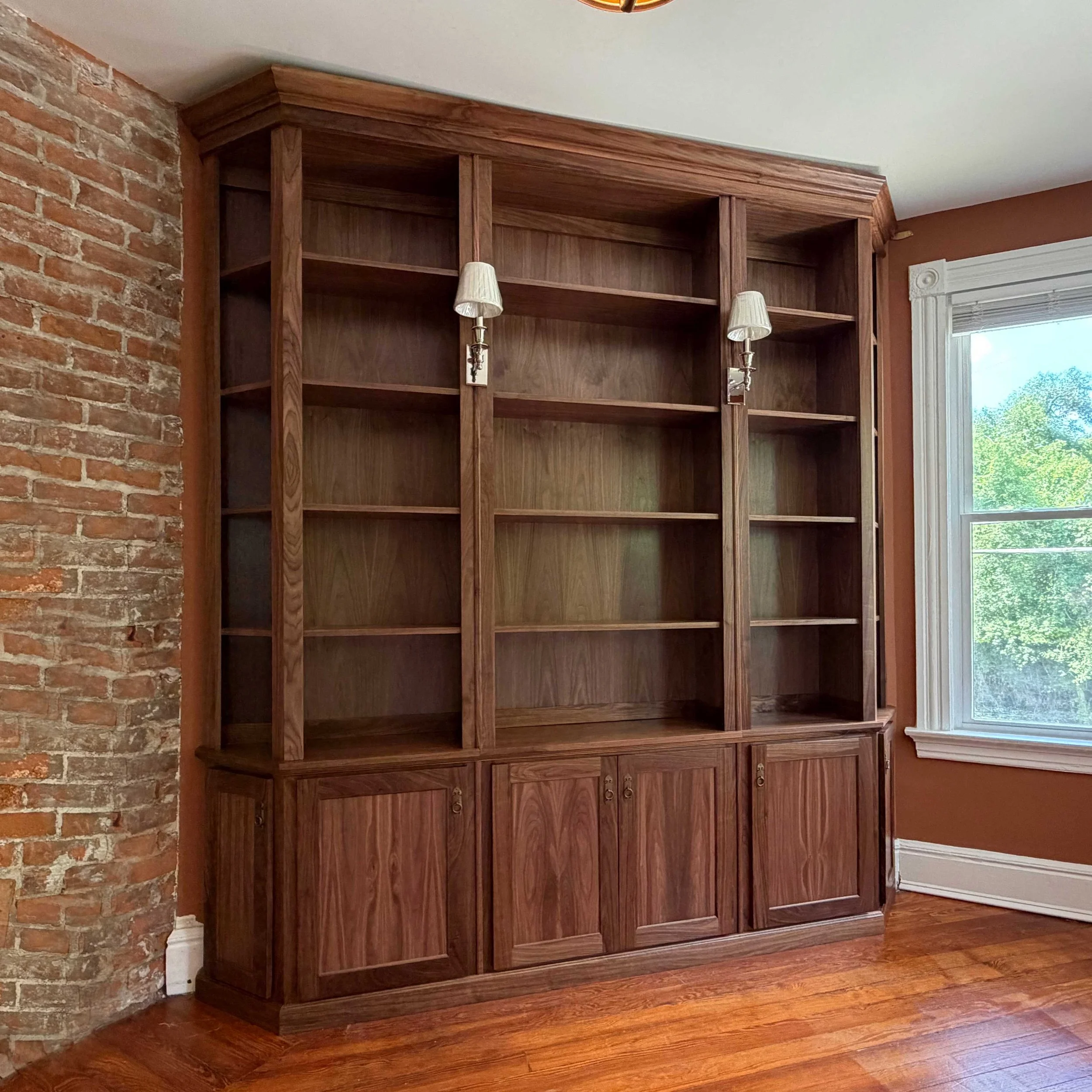 Walnut Bookshelves and Cabinets