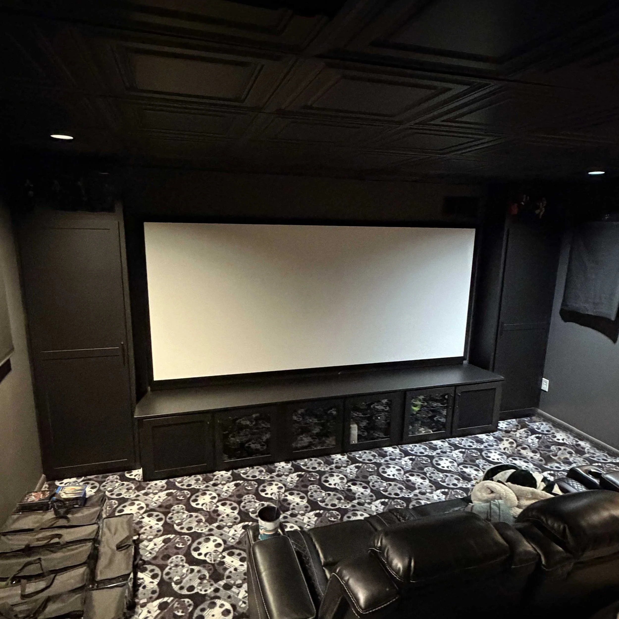 Theater Room Cabinets and Shelves