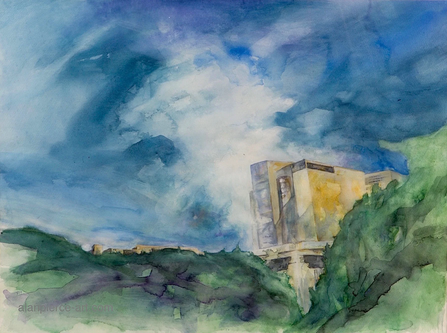 BUILDINGS BLESSED BY THE SKY ITSELF-WATERCOLOR PAINTING-ALAN PIERCE.jpg