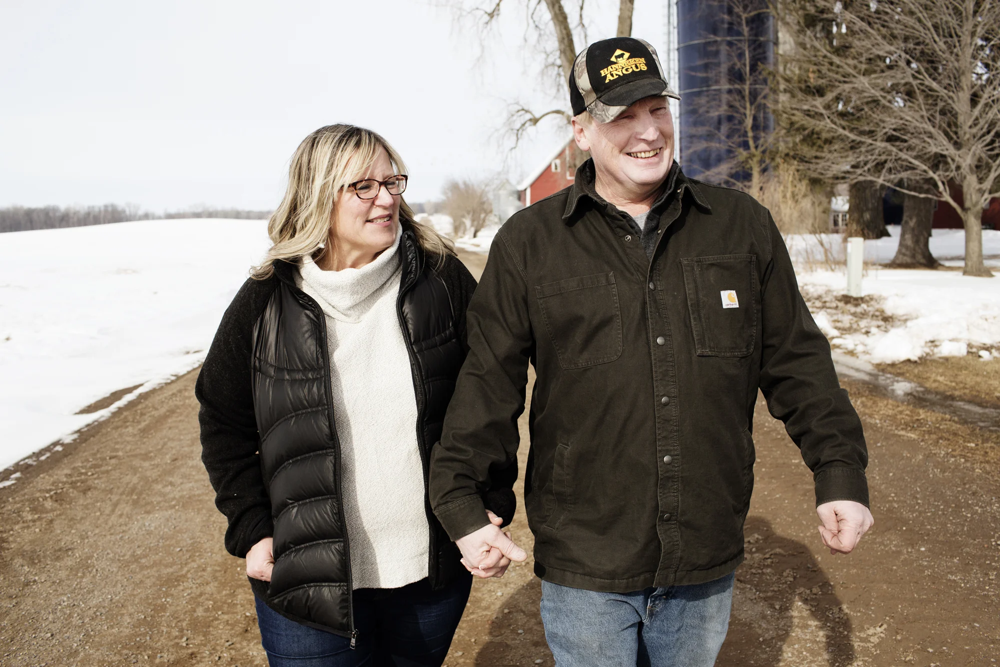 Amy & Chris on the farm.