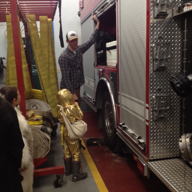 Trick or Treaters get a tour of the fire house during the KVFD Halloween Open House Safe Place