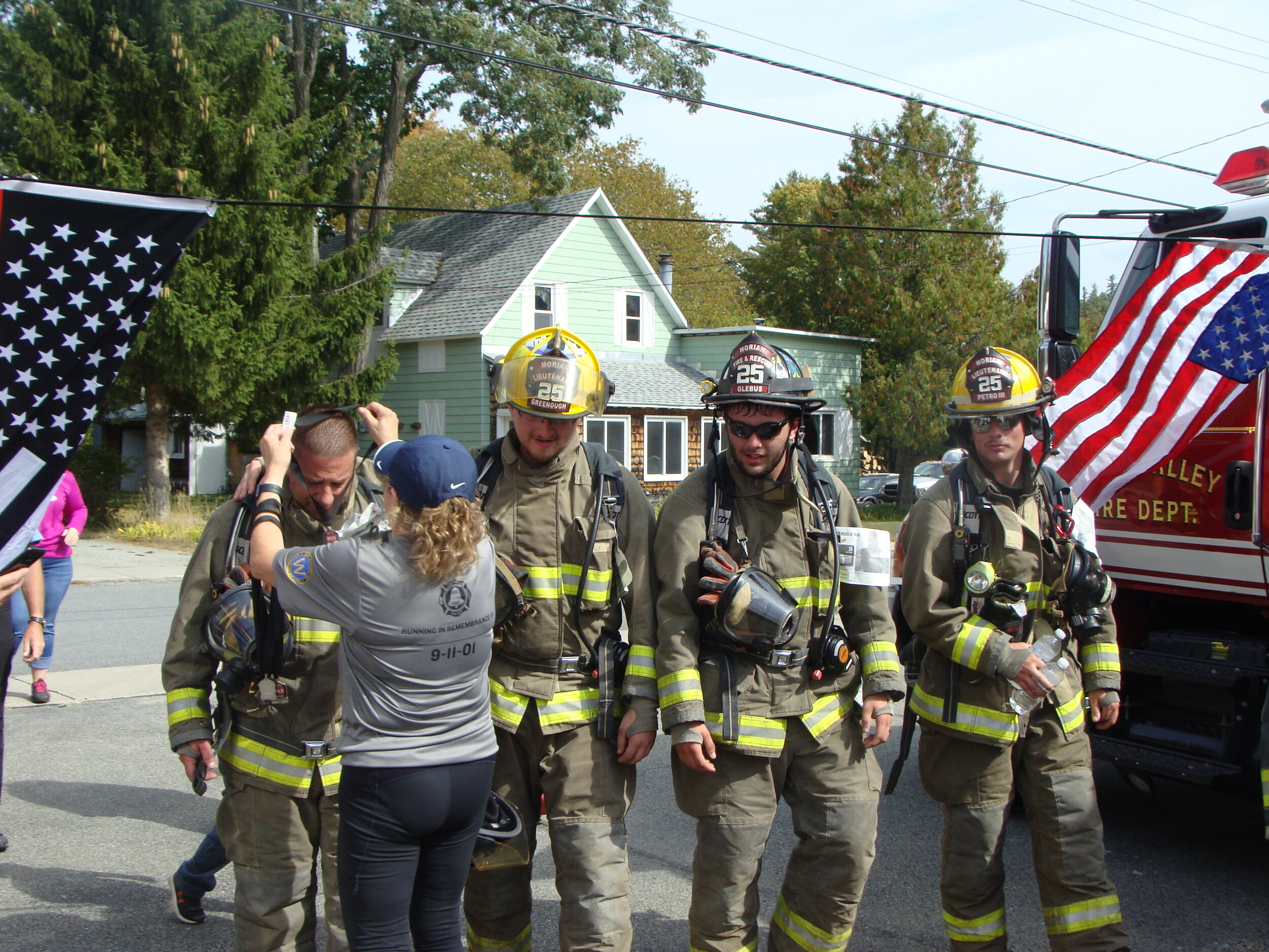 Local first responders finishing the Remembrance Run race