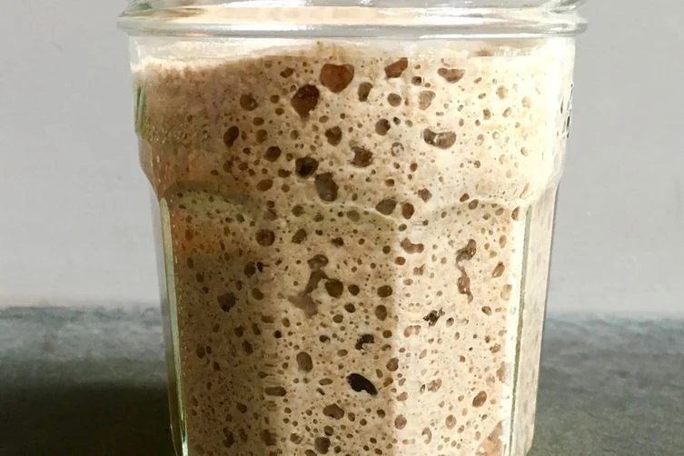 A " levain " is one type of sourdough starter, typically made with equal parts flour and water. Levain ingredients are simply stirred together into a batter and allowed to ferment.