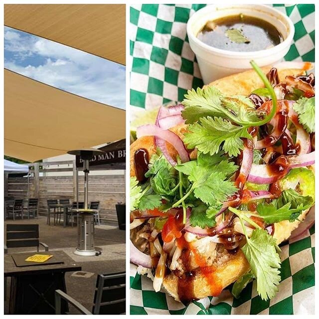 Perfect night for a cold beer on the patio and a Pho French Dip from @russellstravelingkitchen !