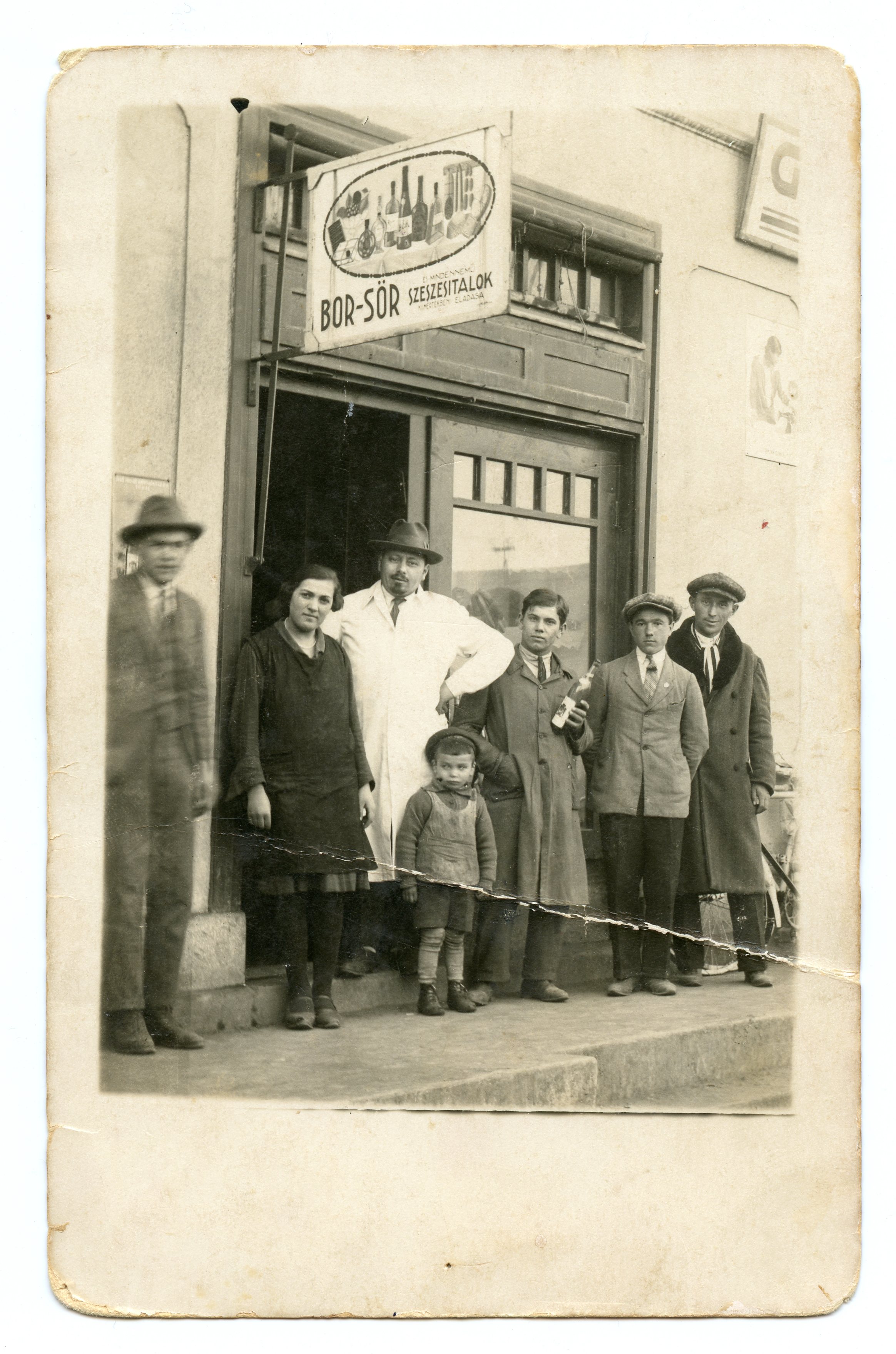 1930 - Agnes' father and brother in front of the family shop, Hungary
