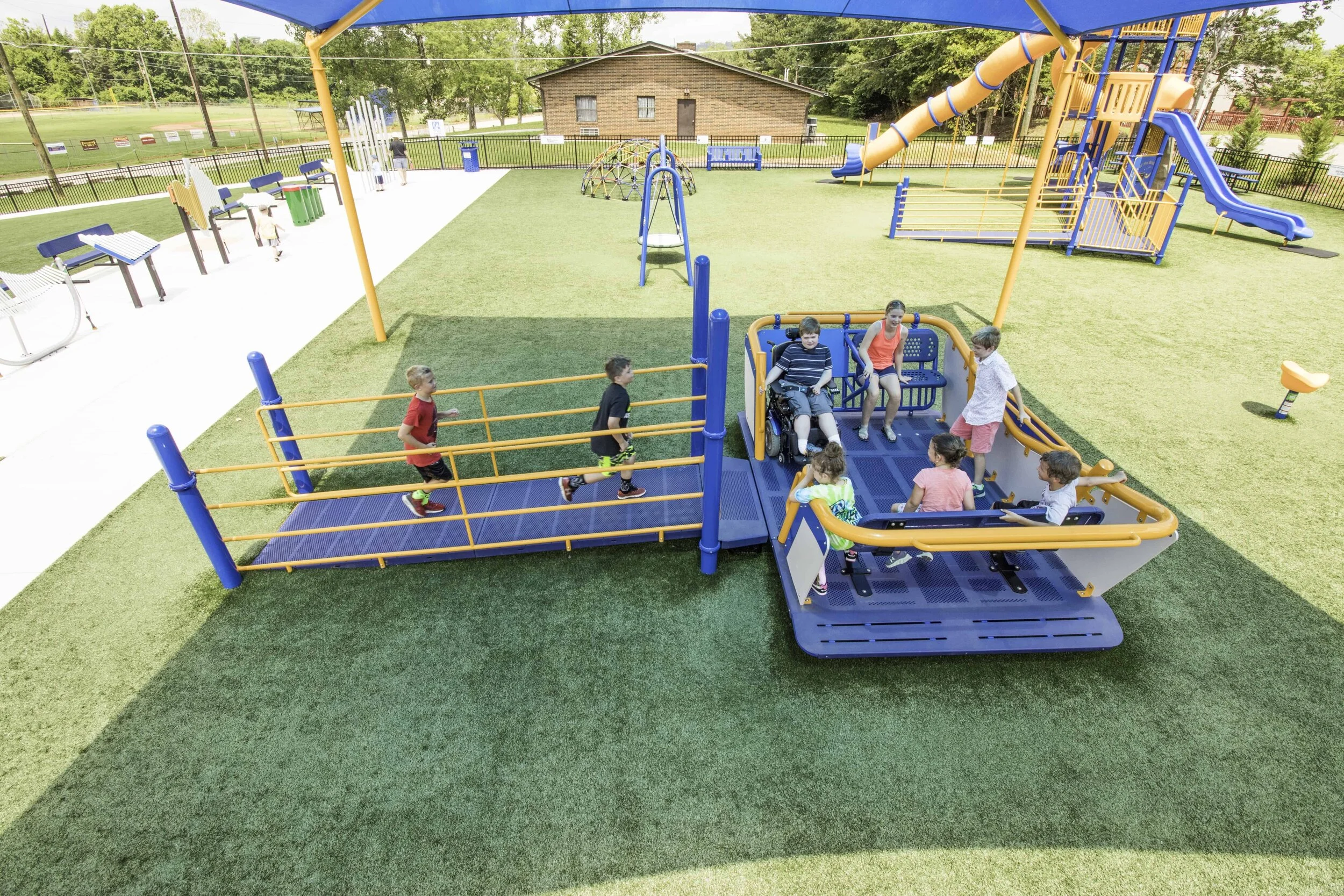 Inclusive play equipment Alta Glide inclusive glider — Liberty Parks