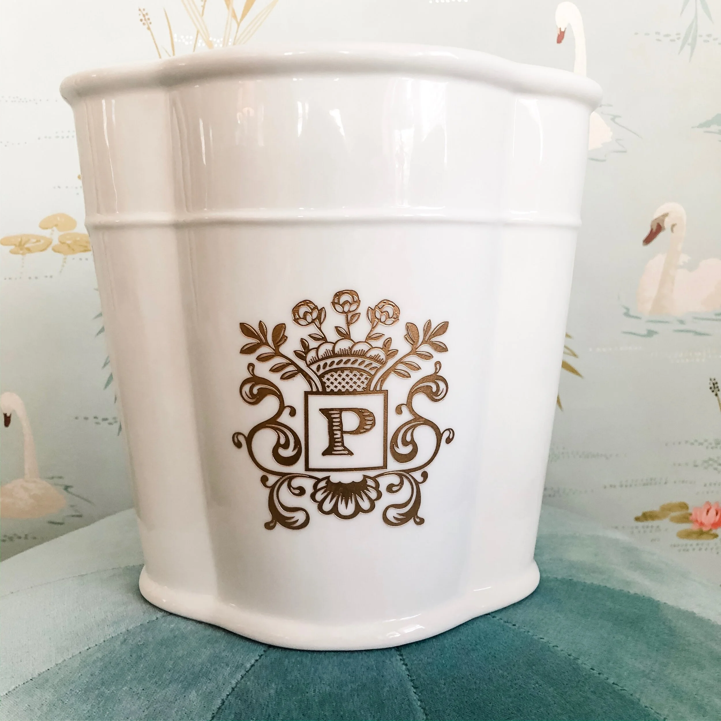 Hive Porcelain Waste Paper Basket 