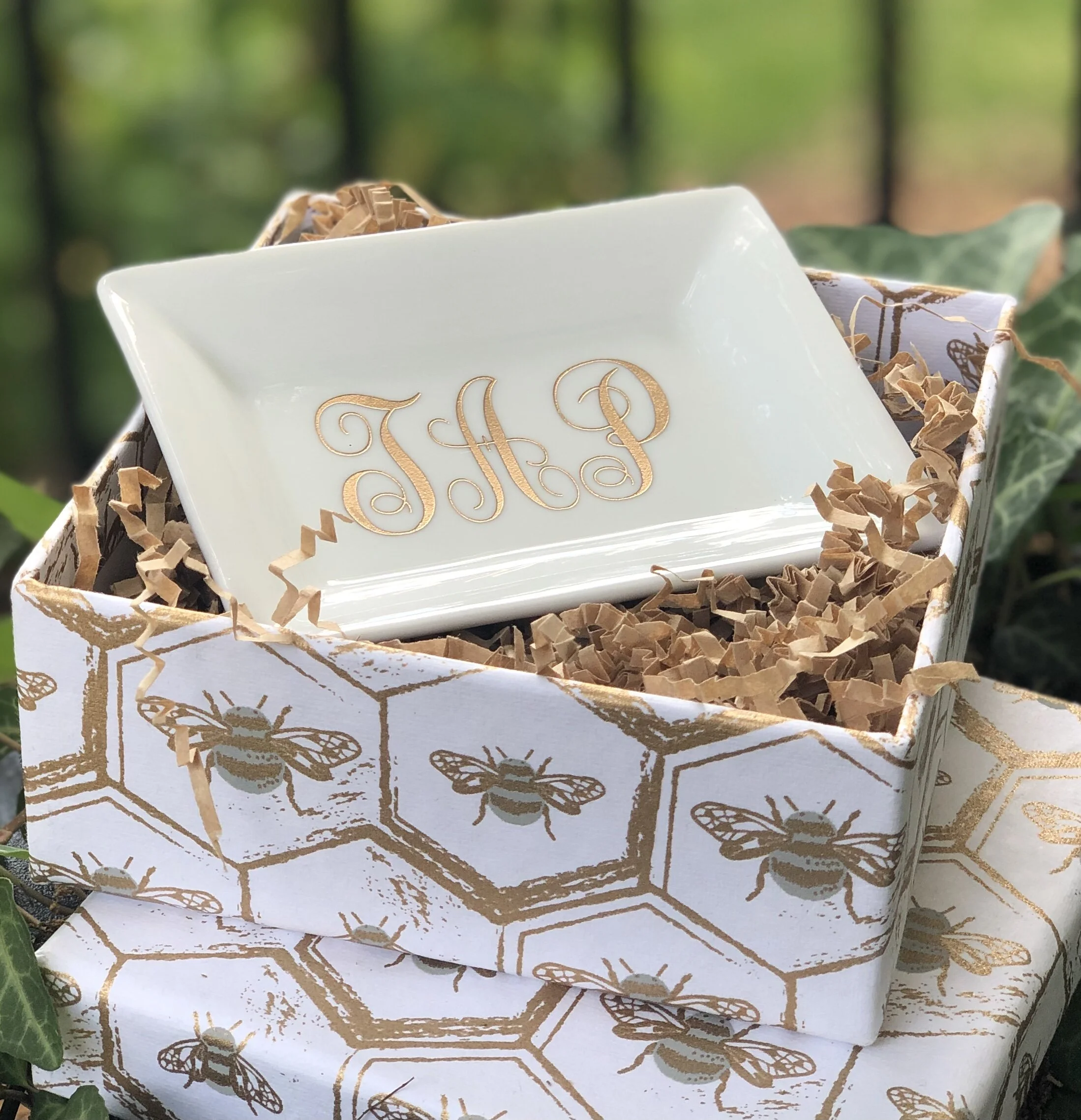 Rectangular Pin Tray  Gilded