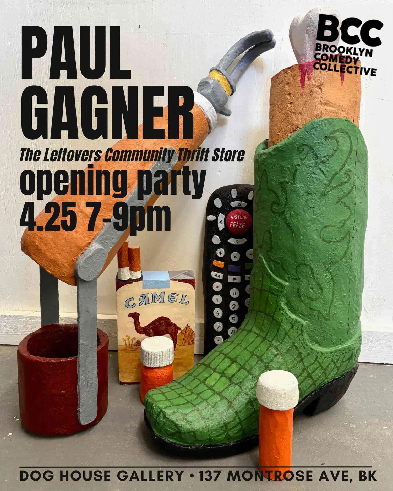 Poster for Paul Gagner's collection, "The Leftovers Community Thrift Store"