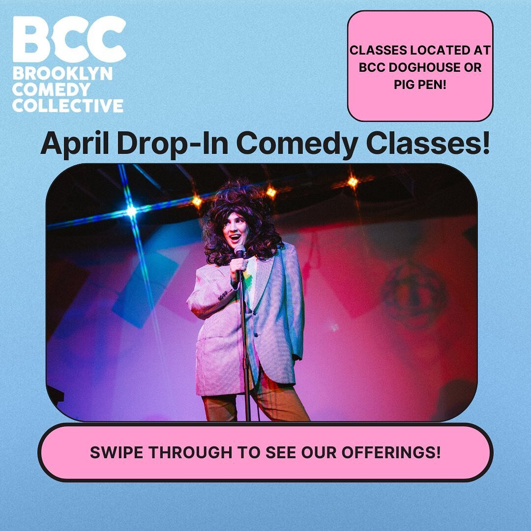BCC NEWS here to report: April drop ins just dropped 🌷 come checkout the fun!

You can sign up now on brooklyncomedy.com (literally my favorite website) 
Or just follow the link in our bio 🔗 

It&rsquo;s always a good time 😀