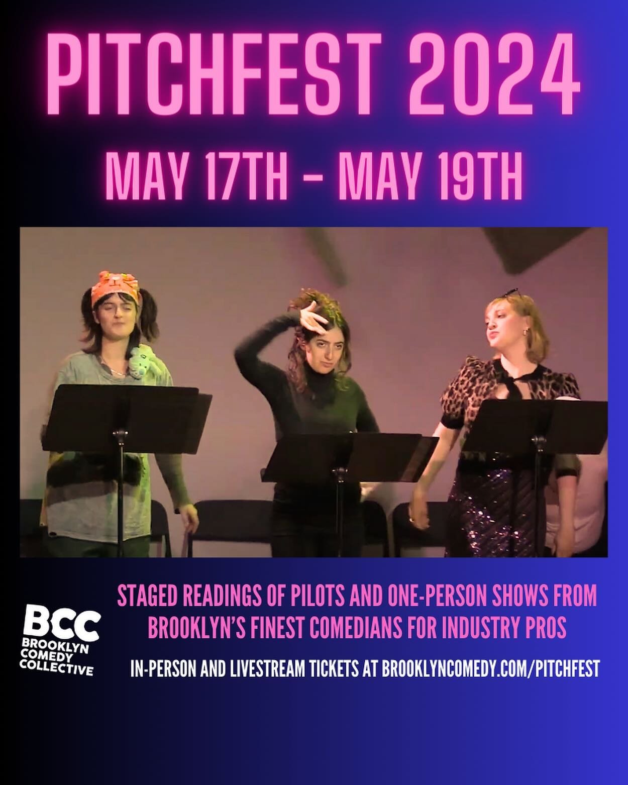 Breaking News! Work featured in the inaugural Pitchfest recently sold and is in development with a major comedy network! Pitchfest 2024 is next week, May 17th-19th! Pitchfest is a festival of pilots &amp; one-person shows brought to life onstage by y