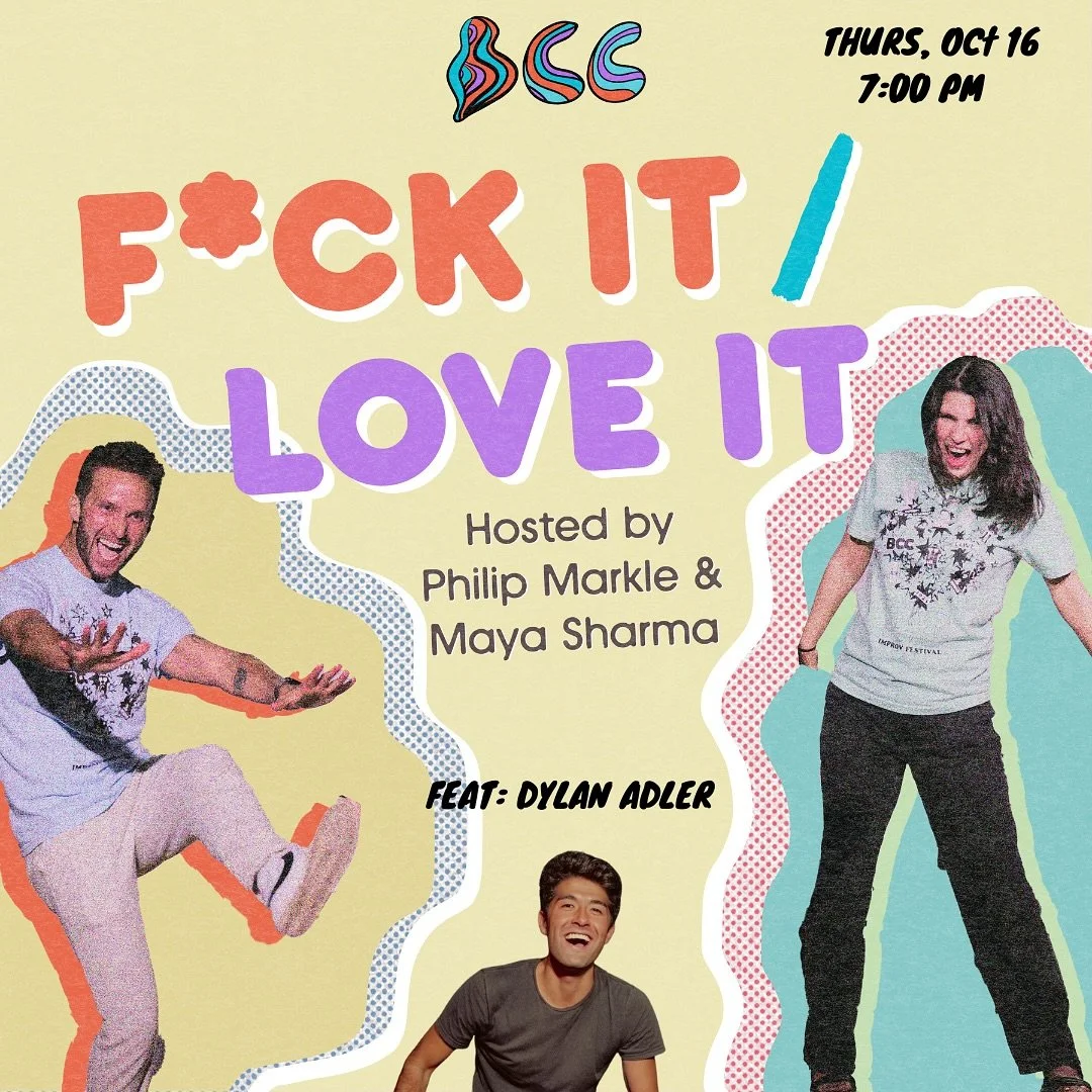 We back with another live taping of BCC&rsquo;s upcoming Podcast!

Hosted by @philipsparkle and @goodjobmaya and featuring @dylanadler_ + 5-min of stand-up from @alexkimedian !

Thurs // 7 pm // bcc pig pen // Free!!