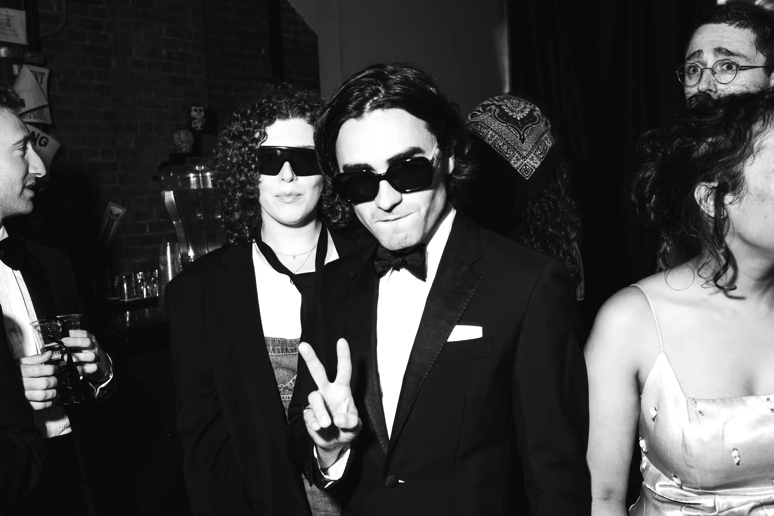 Comedians Posing for a Black and White Photo.webp