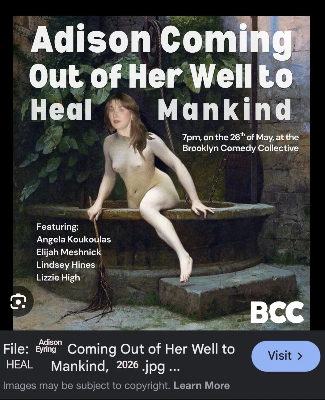 Adison Coming Out of Her Well to Heal Mankind