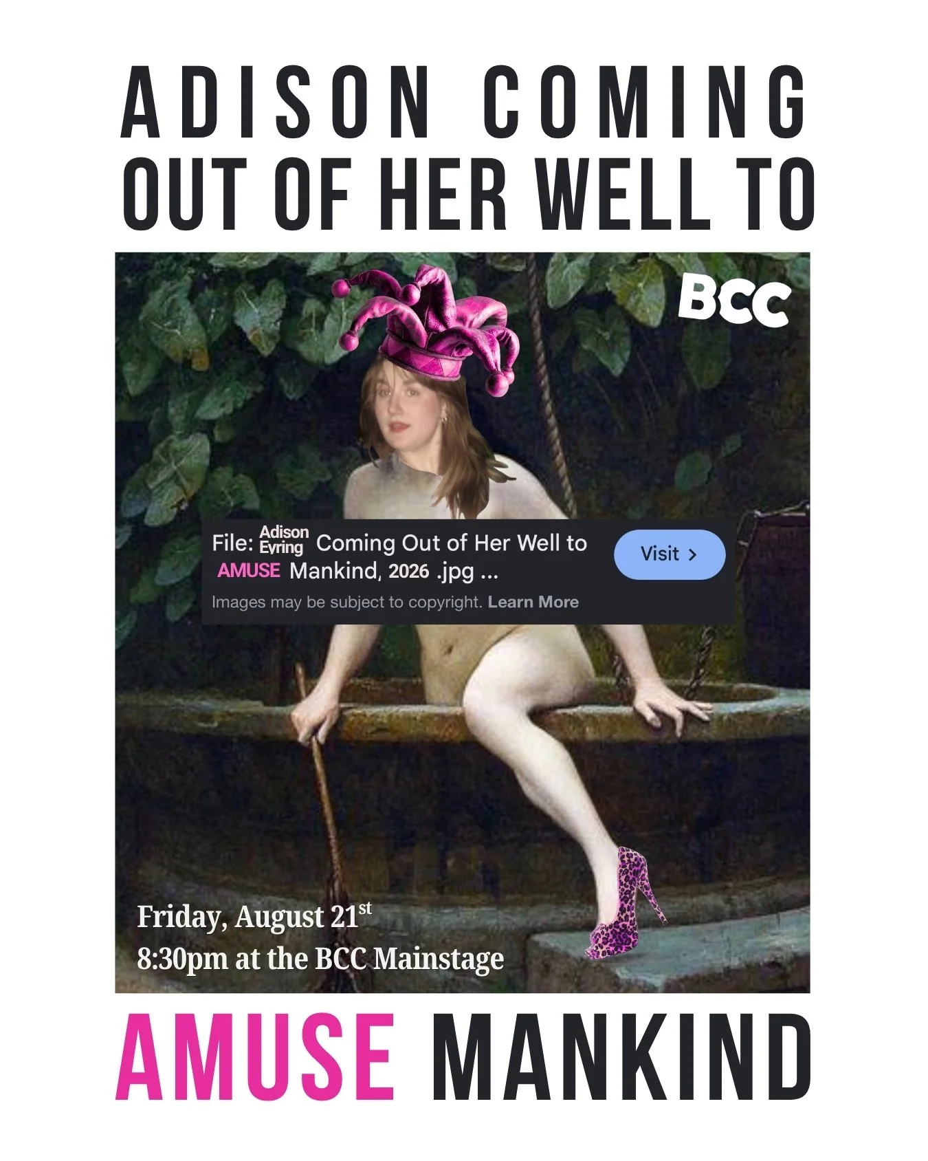 Adison Coming Out of Her Well to Amuse Mankind
