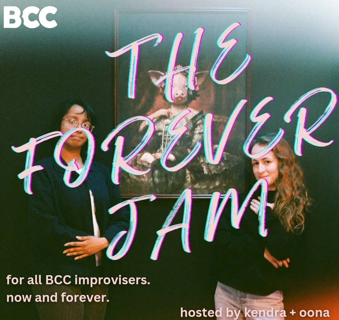 Poster for BCC's student improv jam, The Forever Jam