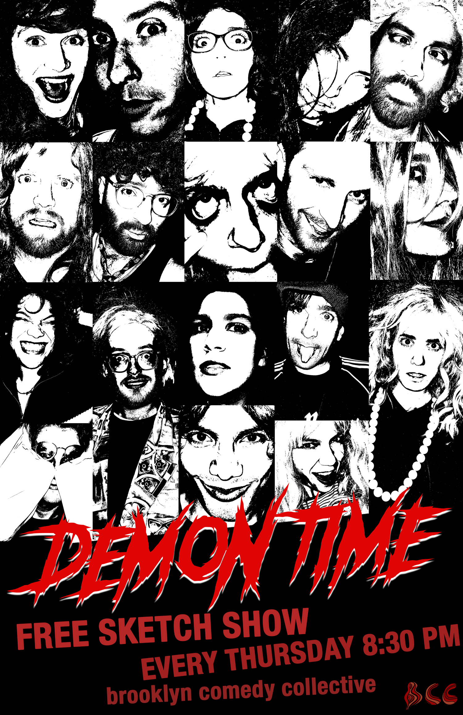 Show poster for weekly BCC sketch show, Demon Time