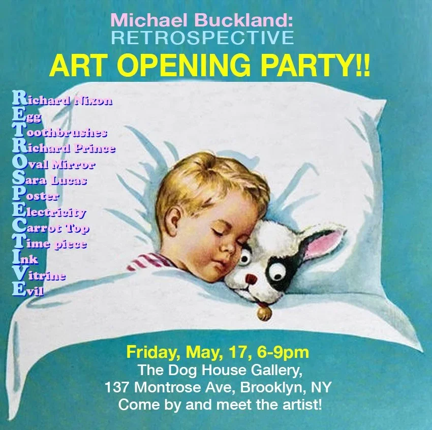 Poster for Michael Buckland's Opening Party for "Retrospective"