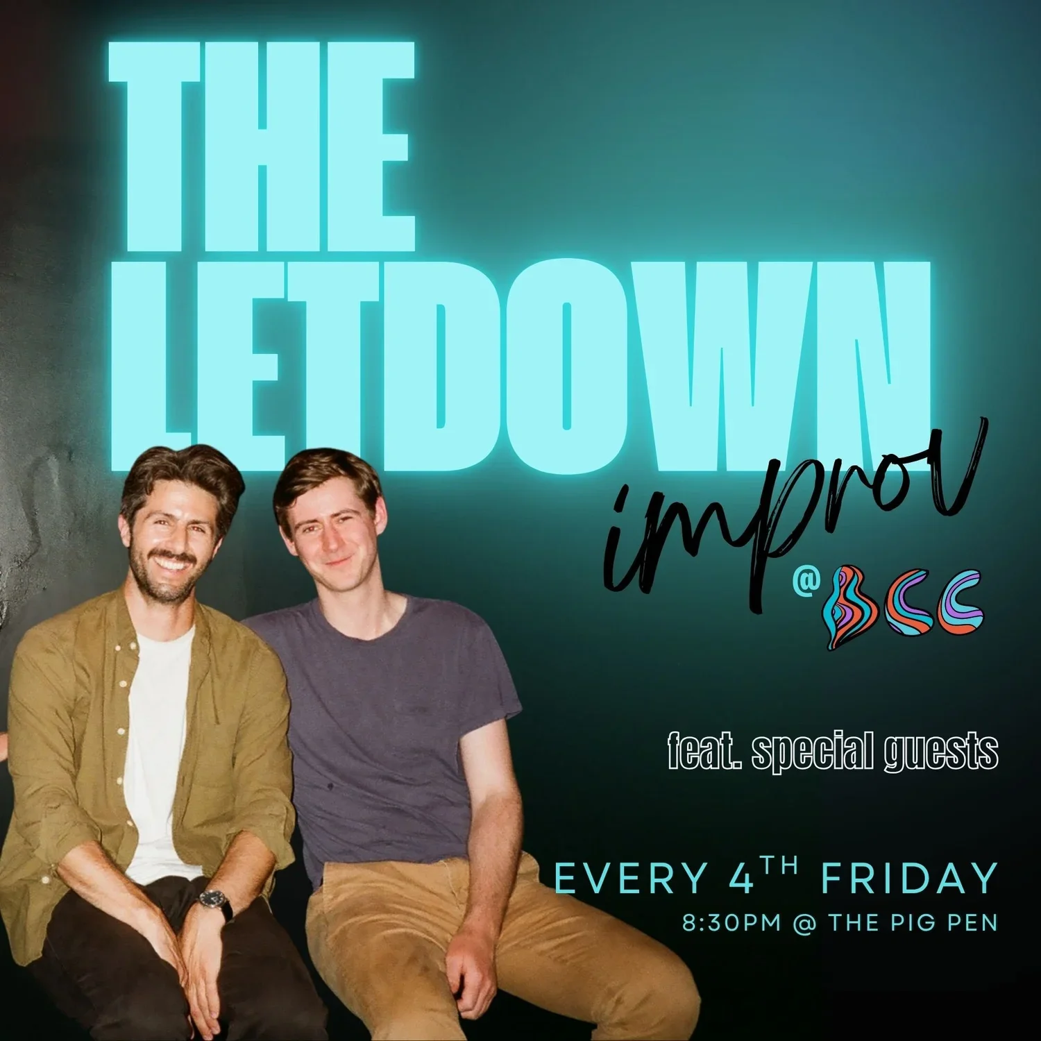 Show poster for improv team, The Letdown