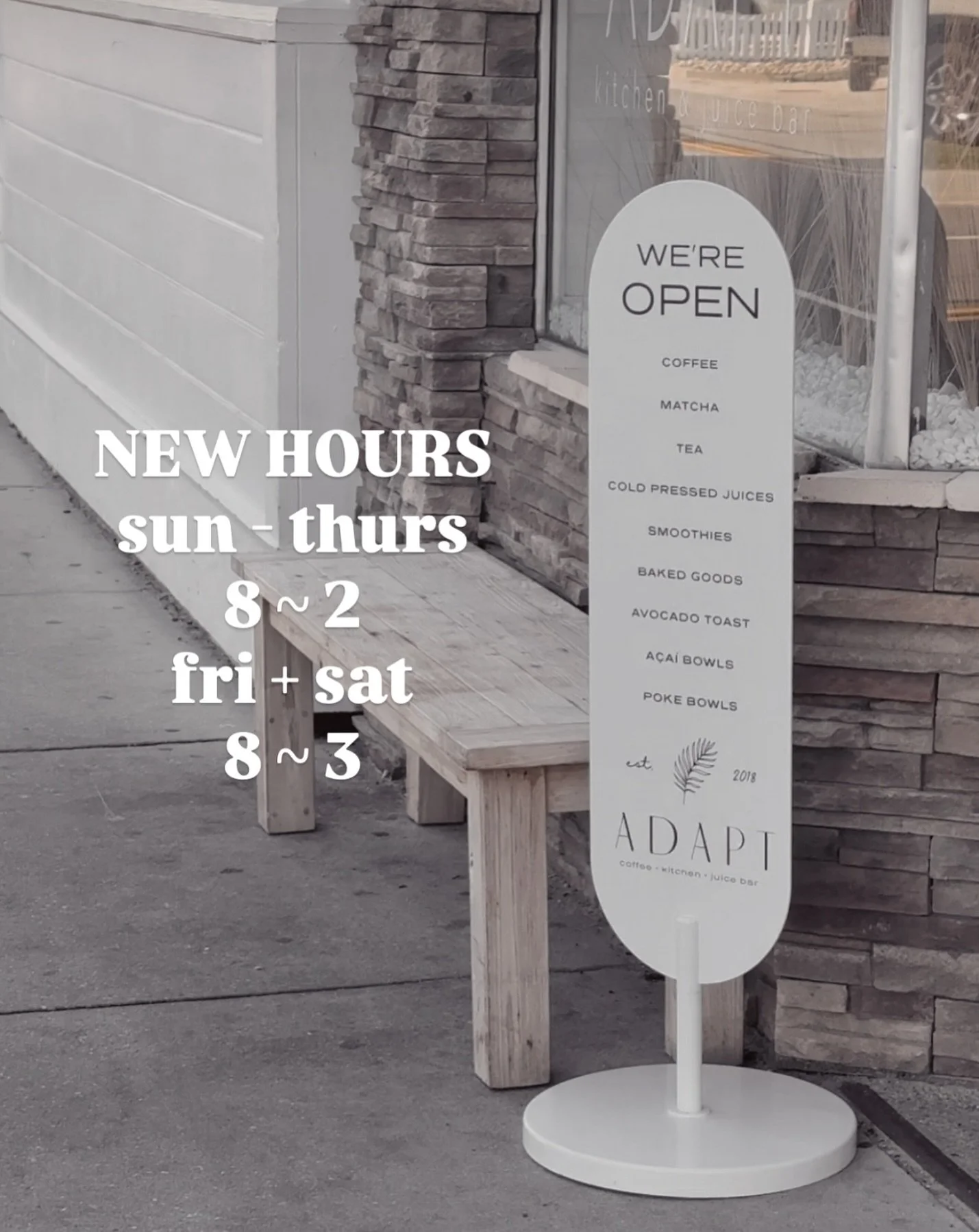 H O U R S
sun-thurs
8-2
fri+sat
8-3