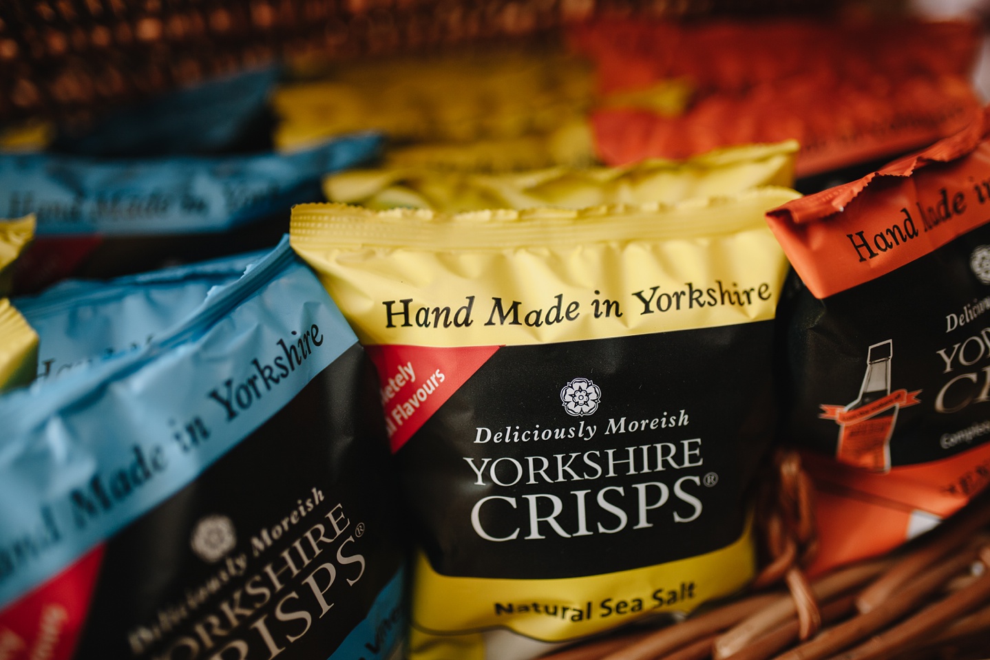 close up of Yorkshire Crisps wedding favours