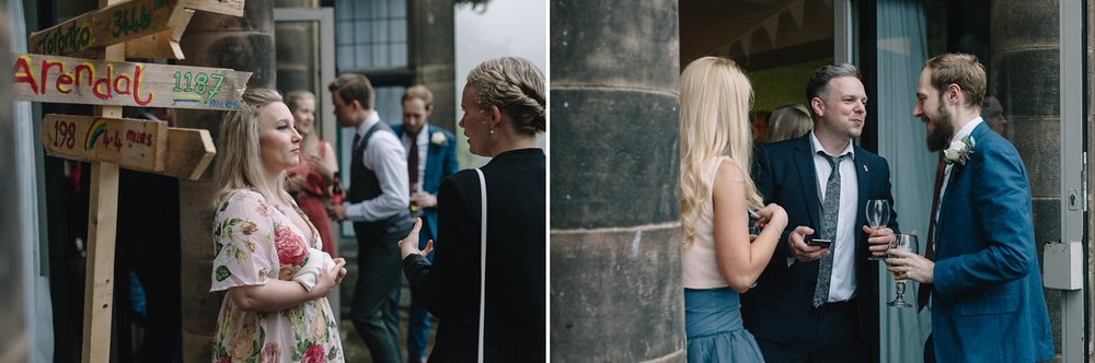 candid photos of guests outside at Whirlowbrook Hall