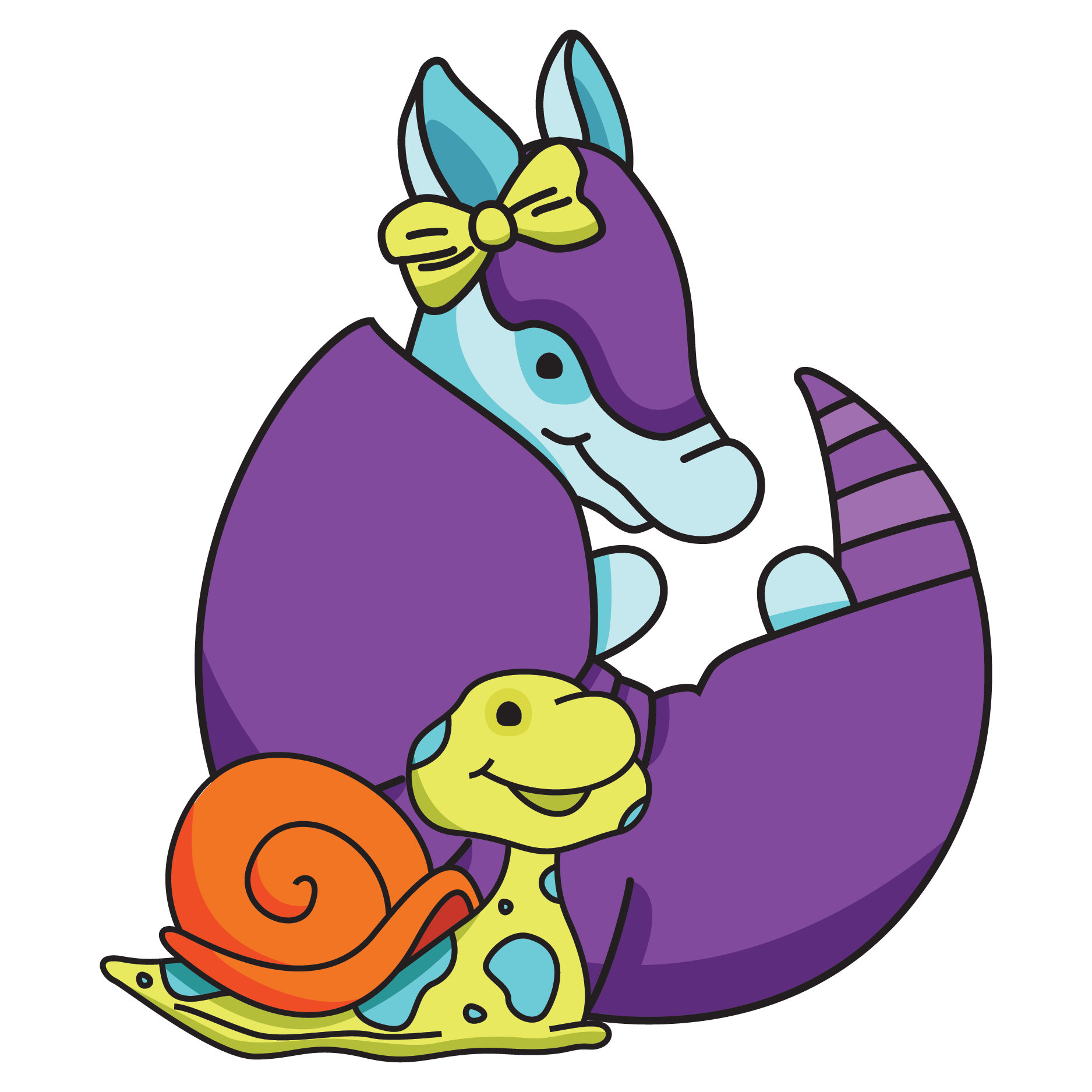 Mascots Dottie the Armadillo and Presto the Snail