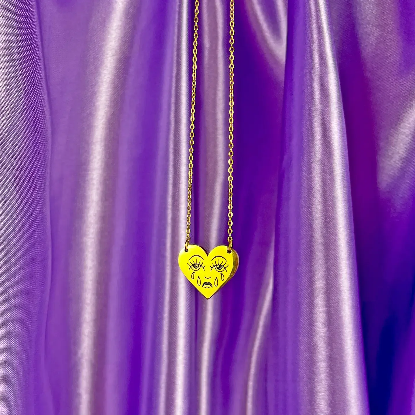 Crying Heart Necklace- Gold