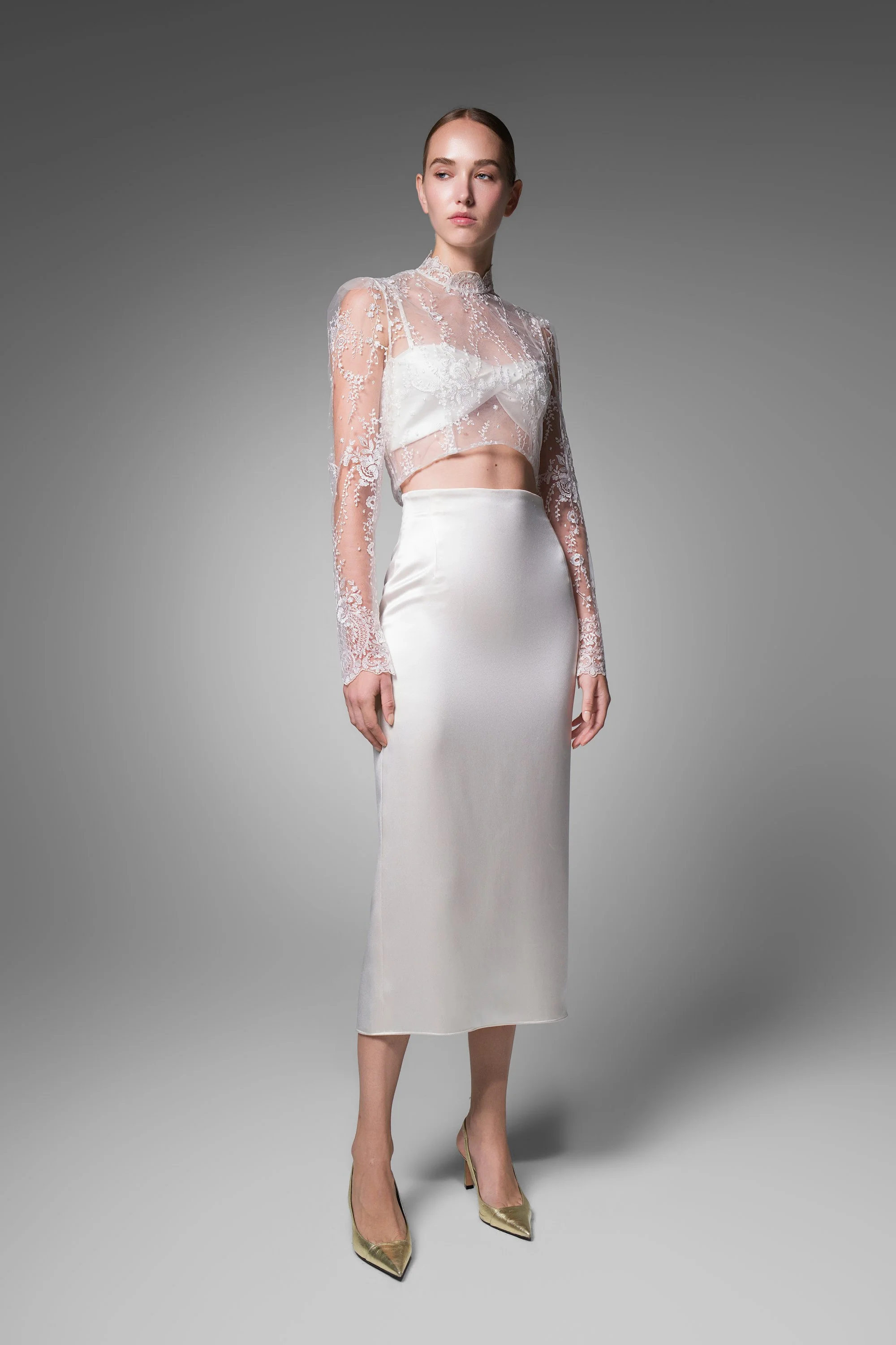 Ines over-piece styled for a bridal look, Elizabeth Fillmore Bridal