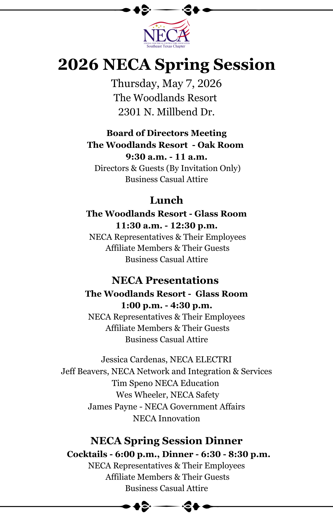 Event List — NECA