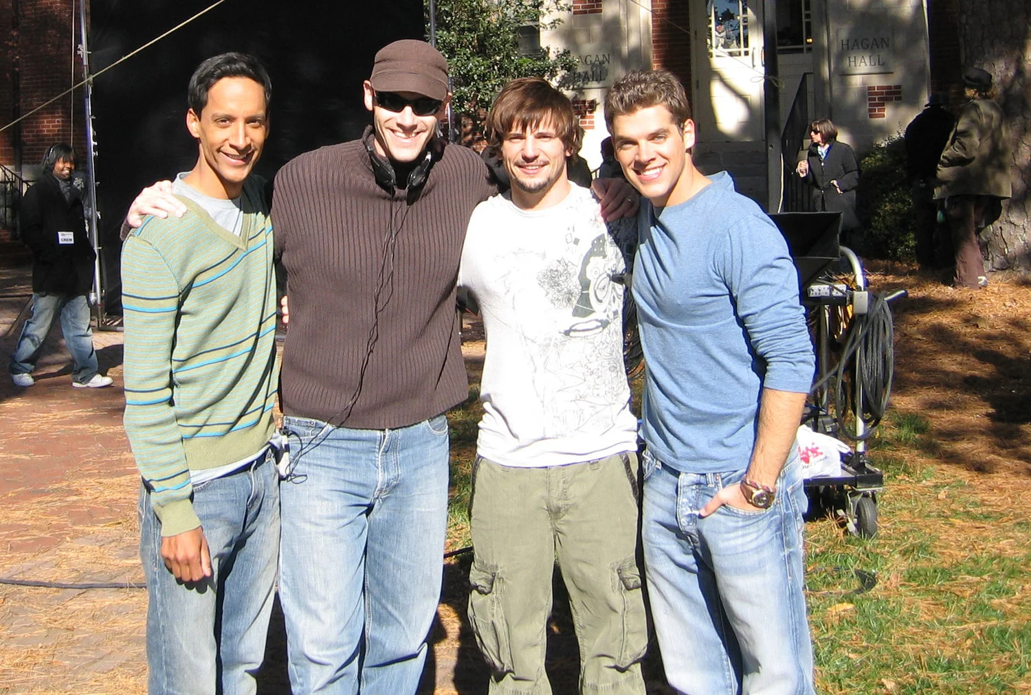 Brad with Danny Pudi and the Road Trip II cast.
