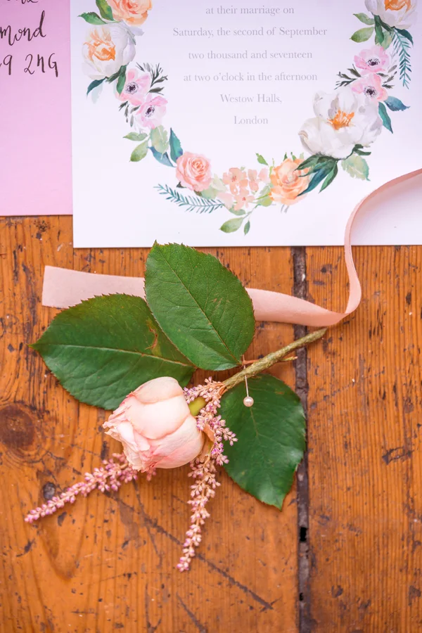 Rose and Astilbe Buttonhole