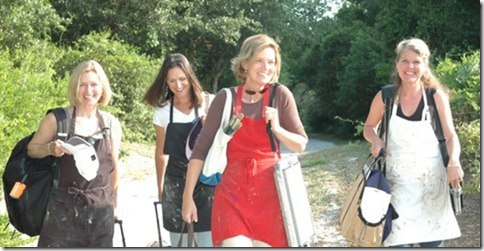 The original Sullivan's Island Plein Air Painters (SIPP) Left to Right : Leslie Pratt-Thomas, Mary Hoffman, Susie Callahan, Anne Parker