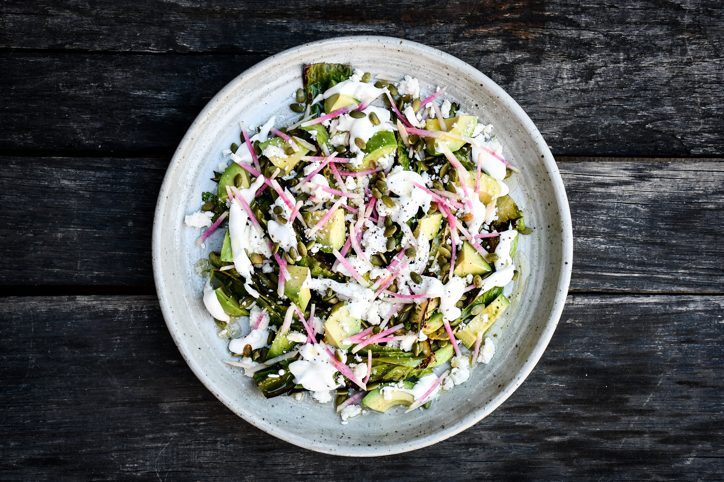 Recipe Charred Caraflex Cabbage With Crema Lime Dressing Frog Hollow 
