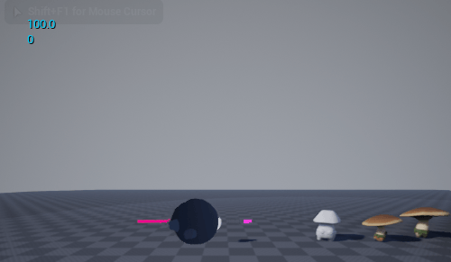 Fig 1 - Belly absorbing a skeletal mesh character (the white object is the skeletal mesh)