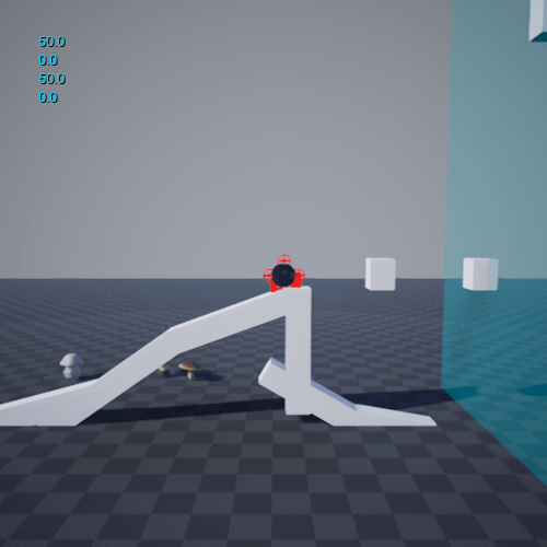 Fig 15 - The player can no longer jump through this section due to the waterfall