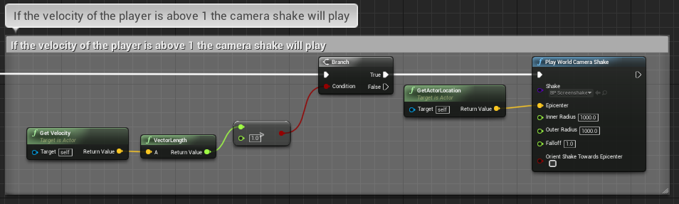 Fig 14 - Activate the camera shake/view bobbing effect when the players velocity is above 1