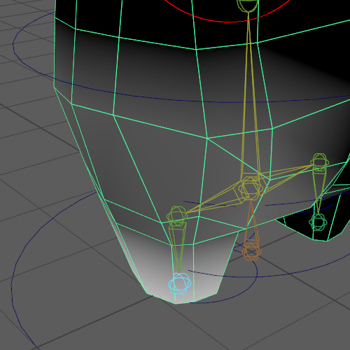 Fig 4 - Problem when painting skin weights deforming the mesh