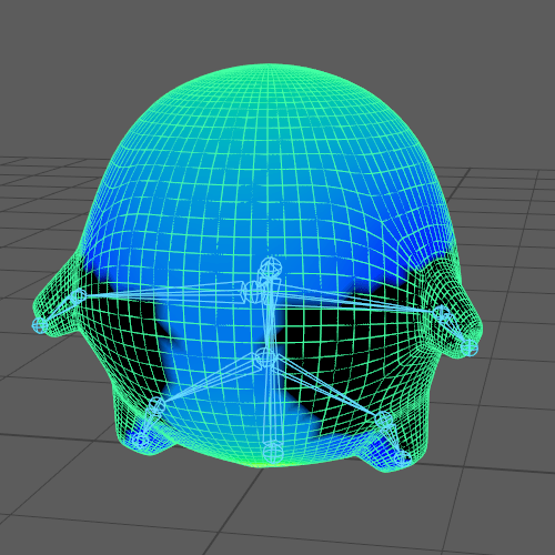 Fig 4 - Belly before painting skin weights