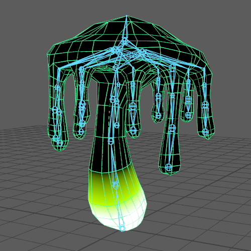 Fig 2 - Spiral spore after painting skin weights
