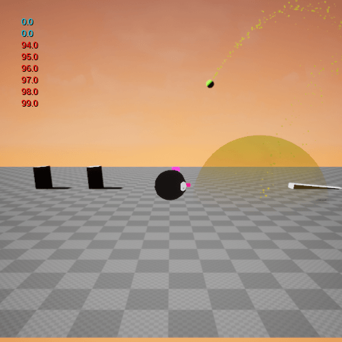 Fig 3 - The player flashes white when damage has been inflicted