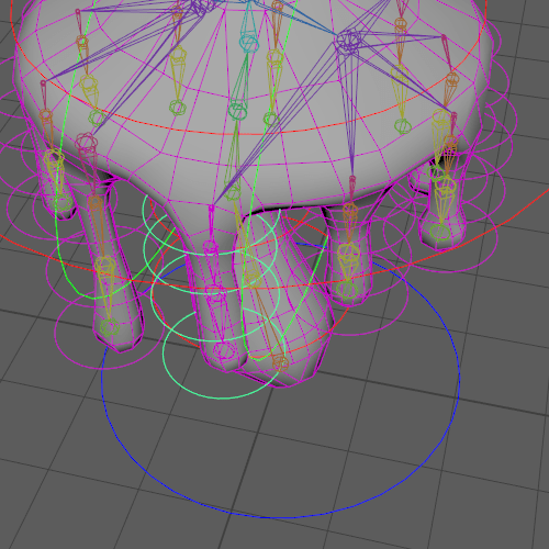 Fig 5 - Animating the first joint on the tendril