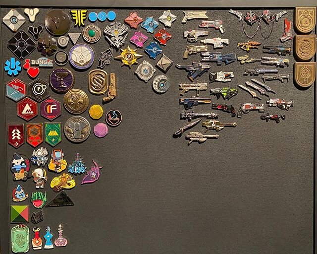 Haven&rsquo;t posted an update to my destiny pin collection in some time. Just cleaned up and re organized them. Big thanks to @vanguardarmorypins for some of the coolest pins out there.