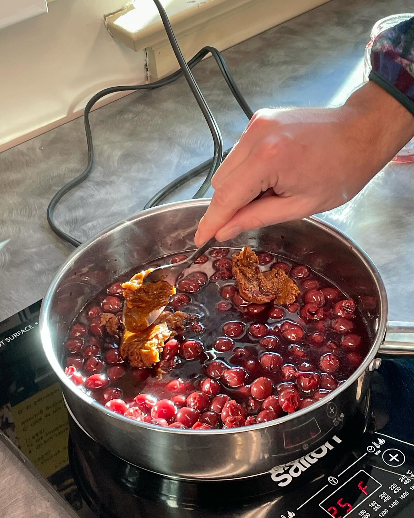 Students made and sampled cherries jubilee in #FoodHistory class at @uwinnipeg today. Unfortunately the flamb&eacute; did not work out (instructor error lol). But it was delicious nonetheless!