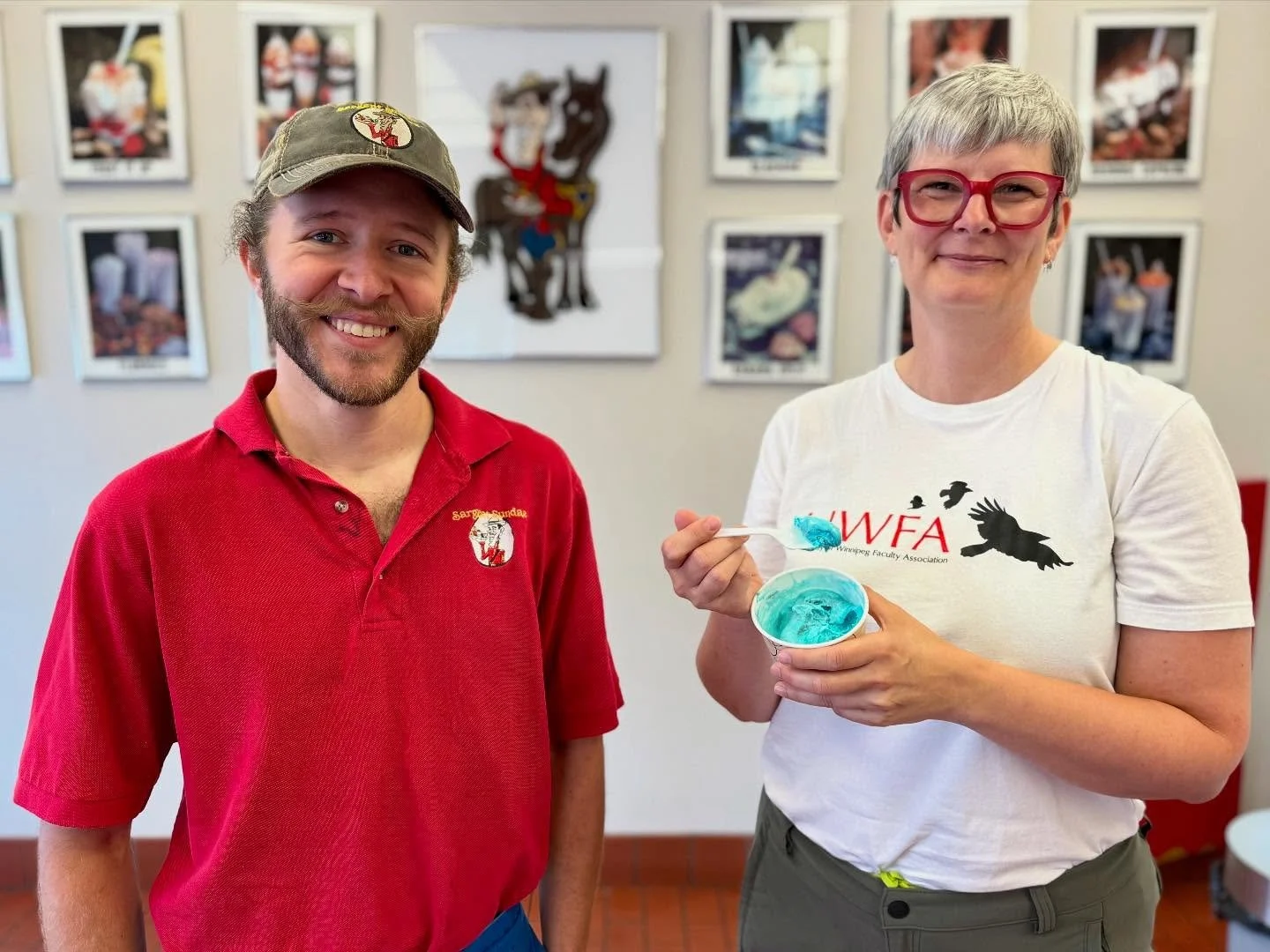 Thank you @jimagapito @cbcmanitoba and @sargentsundae for the opportunity to discover why so many Manitobans love #BlueLicorice #IceCream! 
📸 by CBC 
#ManitobaFood #LocalFood #LocalHistory #FoodHistory