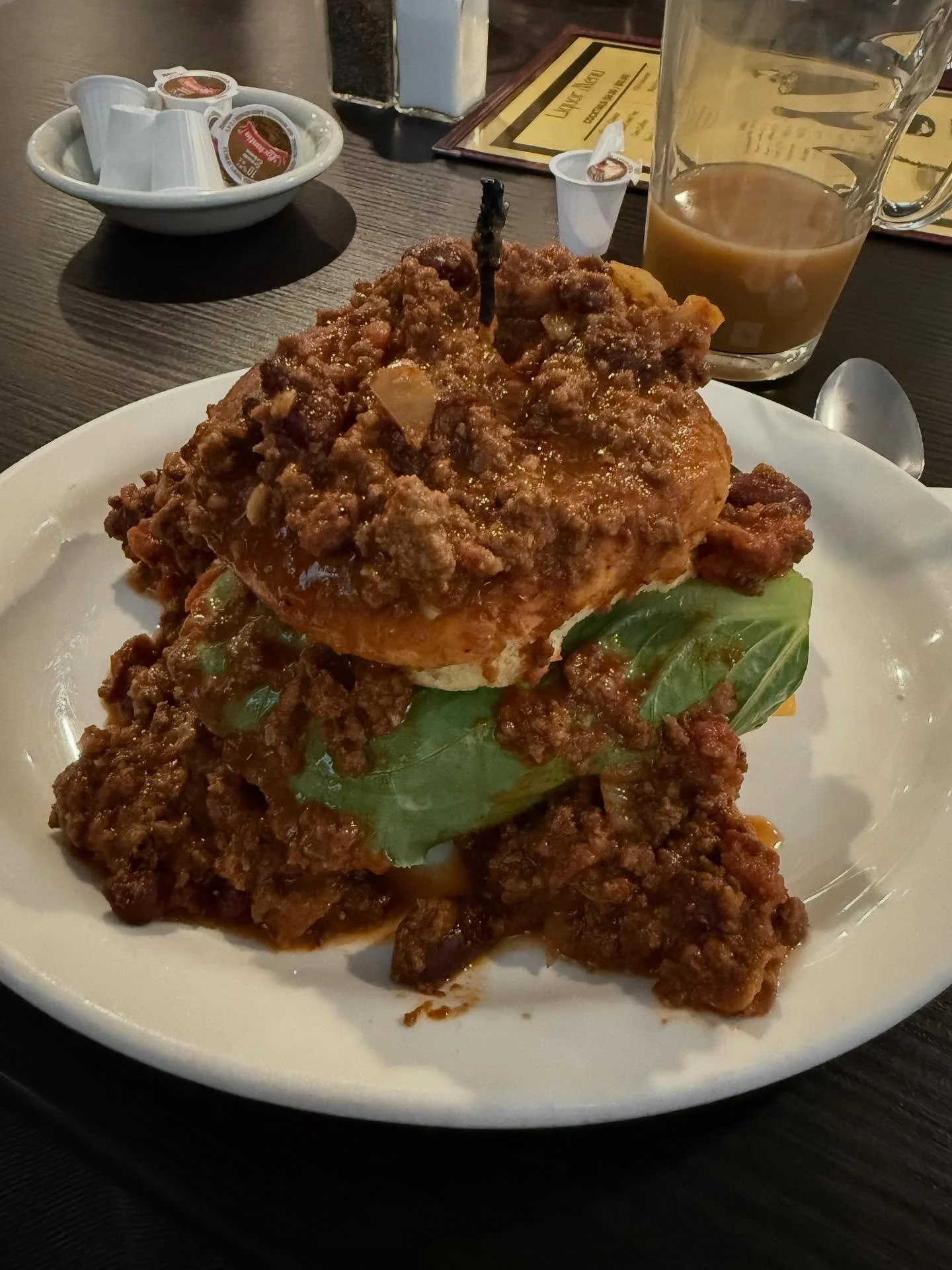 This chili #burger at the @uwinnipeg Club promoted a discussion of the history of the #FatBoy (which this chili burger decidedly is not). If you&rsquo;re interested in eating this chili burger, you might want to join the UW Club (membership open to c