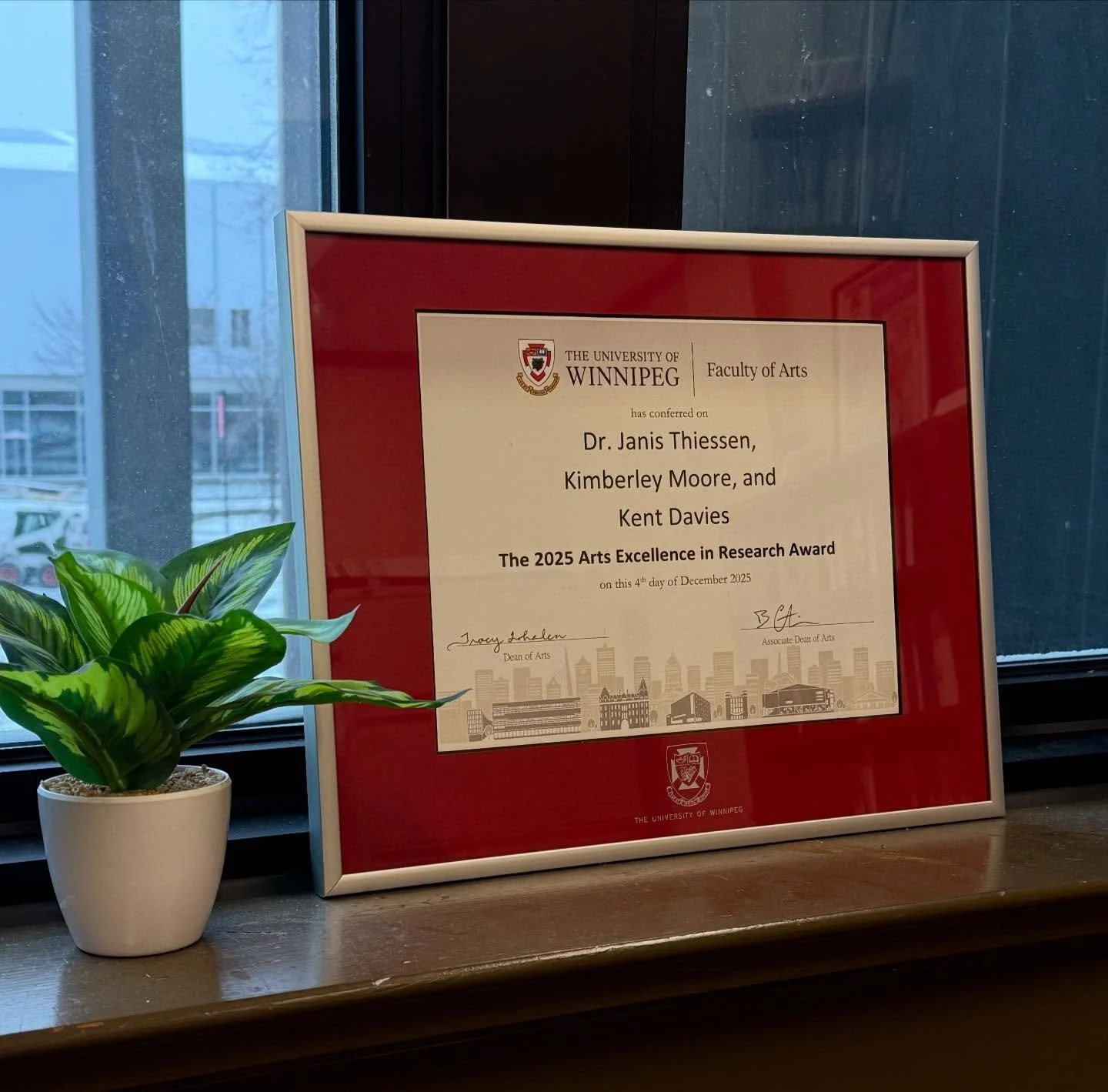 Thank you @uwinnipeg for recognizing our work with the 2025 UW Arts Excellence in Research Award! We are so honoured by this support. 🎉